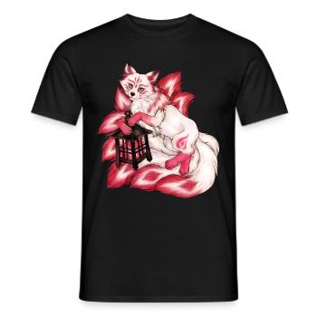 Kitsune Fuchs Fuchsgeist Inari Japan Mythologie - Männer T-Shirt - Schwarz - Vorne - AI Model Male 178 light (178cm)