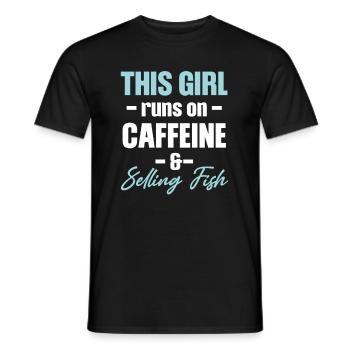 Cette fille consomme de la caféine et vend - T-shirt homme - noir - Devant - AI Model Male 178 light (178cm)