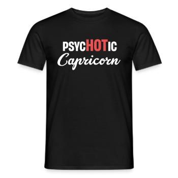 Psychotic Capricorn Funny Horoscopes Astrophysics - Men's T-Shirt - black - Front - AI Model Male 178 light (178cm)