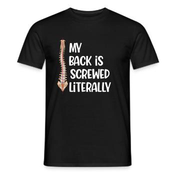 J’ai le dos littéralement foutu - T-shirt homme - noir - Devant - AI Model Male 178 light (178cm)