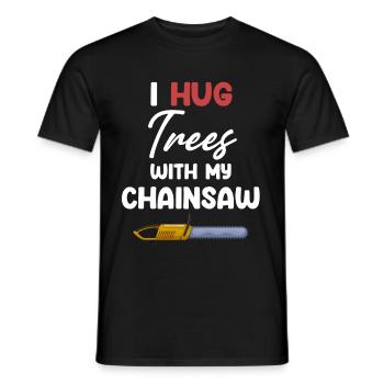 J’embrasse les arbres avec ma tronçonneuse plus drôle - T-shirt homme - noir - Devant - AI Model Male 178 light (178cm)