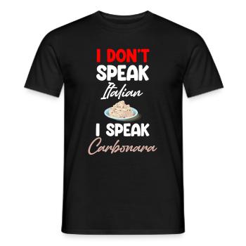 Carbonara Connaisseur Italiano Macaroni au fromage - T-shirt homme - noir - Devant - AI Model Male 178 light (178cm)