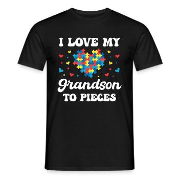 J’aime mon petit-fils en morceaux Mamie TDAH Mamie - T-shirt homme - noir - Devant - AI Model Male 178 light (178cm)