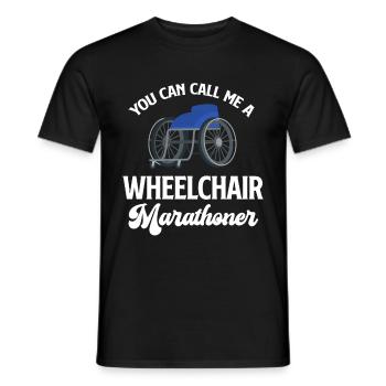 Vous pouvez m’appeler un marathonien en fauteuil roulant avec - T-shirt homme - noir - Devant - AI Model Male 178 light (178cm)