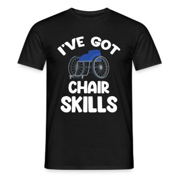 J’ai des compétences de chaise drôle paralympique - T-shirt homme - noir - Devant - AI Model Male 178 light (178cm)