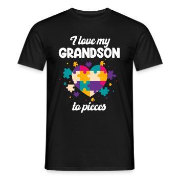J’aime mon petit-fils en morceaux autisme mamie - T-shirt homme - noir - Devant - AI Model Male 178 light (178cm)