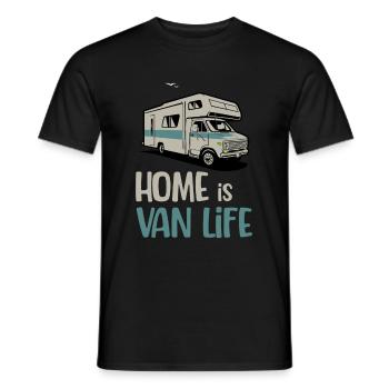 Home is Vanlife Traveling RV - Men's T-Shirt - black - Front - AI Model Male 178 light (178cm)