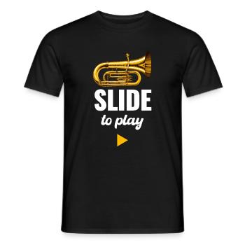 Slide To Play Posaunist Musiker Bassist Chor - Männer T-Shirt - Schwarz - Vorne - AI Model Male 178 light (178cm)