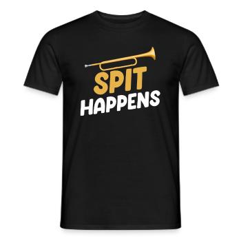 Spit Happens Posaunist, Musiker, Bassist, Chor, - Männer T-Shirt - Schwarz - Vorne - AI Model Male 178 light (178cm)