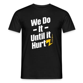 We'll do it until it's Hertz. Jollier - Men's T-Shirt - black - Front - AI Model Male 178 light (178cm)