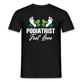 Podiatrist Feet Love Funny Pedicure Plantar - Men's T-Shirt - black - Front - AI Model Male 178 light (178cm)