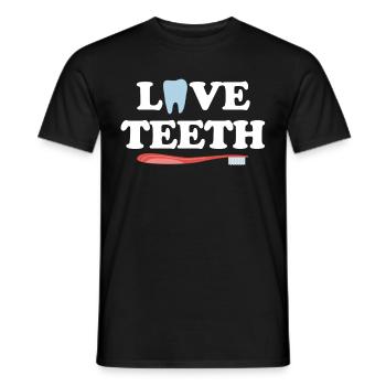Liebe Zähne Lustige Dentalhygienikerin - Männer T-Shirt - Schwarz - Vorne - AI Model Male 178 light (178cm)