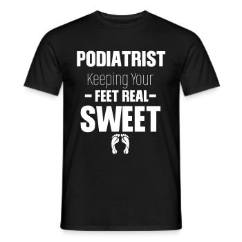 Podologue vous tient en haleine, pédicure, esthéticienne - T-shirt homme - noir - Devant - AI Model Male 178 light (178cm)