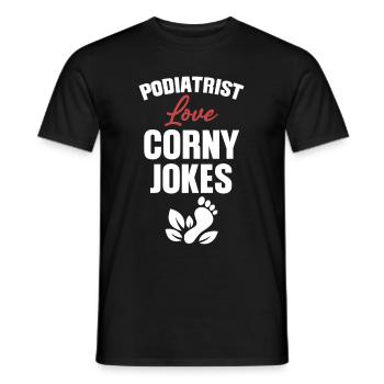 Podiatrists love cheesy jokes pedicures - Men's T-Shirt - black - Front - AI Model Male 178 light (178cm)