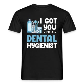 Ich Hab Dich, Ich Bin Ein Dentalhygieniker, - Männer T-Shirt - Schwarz - Vorne - AI Model Male 178 light (178cm)