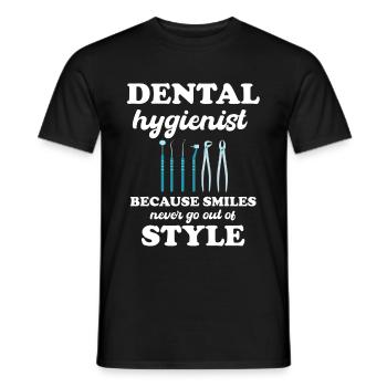 Hygiéniste dentaire, parce que le sourire ne quitte jamais le - T-shirt homme - noir - Devant - AI Model Male 178 light (178cm)