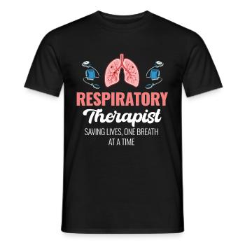Un inhalothérapeute sauve des vies, souffle par souffle - T-shirt homme - noir - Devant - AI Model Male 178 light (178cm)