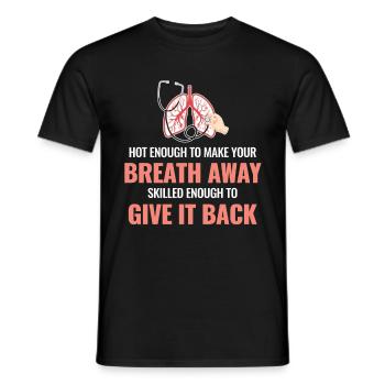 Hot enough to take your breath away - Men's T-Shirt - black - Front - AI Model Male 178 light (178cm)