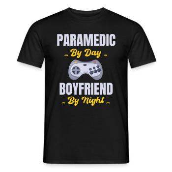 Paramedic by day boyfriend by night - Men's T-Shirt - black - Front - AI Model Male 178 light (178cm)