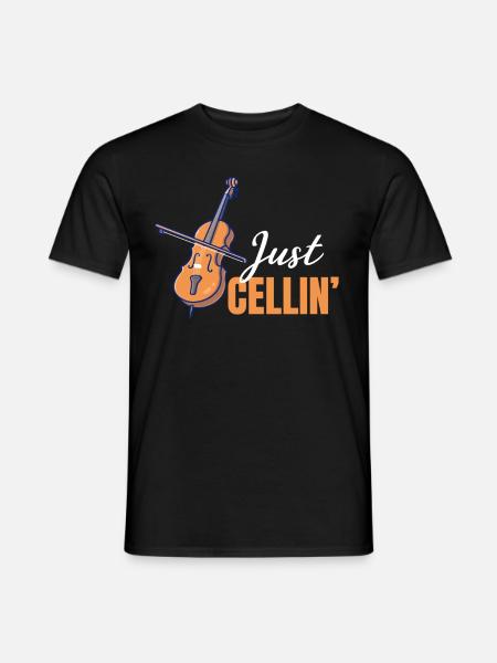Just Cellin' Funny Orchestre de musique violoncelliste - T-shirt homme - noir