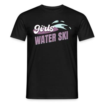 Girls Water Skis Water Ski Girls Jet Ski - Men's T-Shirt - black - Front - AI Model Male 178 light (178cm)