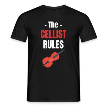 The Cellist Rules Musical Orchestra Gitarrist - Männer T-Shirt - Schwarz - Vorne - AI Model Male 178 light (178cm)