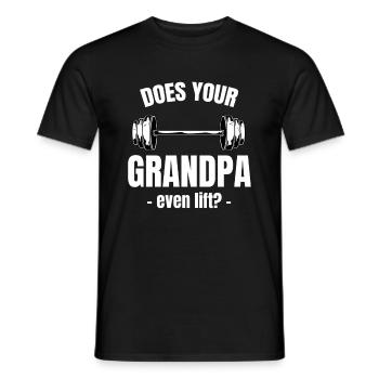 Hebt Dein Opa Überhaupt? Powerlifting Bodybuilding - Männer T-Shirt - Schwarz - Vorne - AI Model Male 178 light (178cm)