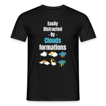 Facilement distrait par des formations nuageuses plus amusantes - T-shirt homme - noir - Devant - AI Model Male 178 light (178cm)