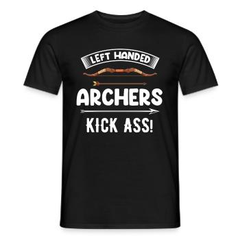 Linkshändiger Bogenschütze Tritt In Den! - Männer T-Shirt - Schwarz - Vorne - AI Model Male 178 light (178cm)