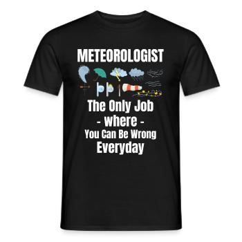 Météorologue : le seul métier qui vous oblige à - T-shirt homme - noir - Devant - AI Model Male 178 light (178cm)