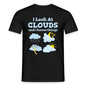 Je regarde les nuages et je sais des choses plus drôles - T-shirt homme - noir - Devant - AI Model Male 178 light (178cm)