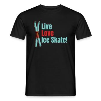 Lebe Die Liebe Zum Schlittschuhlaufen! - Männer T-Shirt - Schwarz - Vorne - AI Model Male 178 light (178cm)
