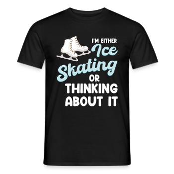Either I skate or I think - Men's T-Shirt - black - Front - AI Model Male 178 light (178cm)