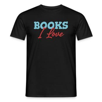 Books I love, bookworm, bookworm, - Men's T-Shirt - black - Front - AI Model Male 178 light (178cm)