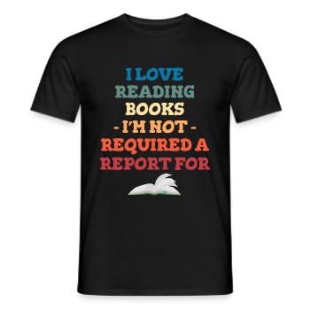 I love to read books, literature for - Men's T-Shirt - black - Front - AI Model Male 178 light (178cm)