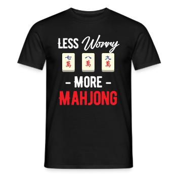 Less politics, more mahjong gambling, - Men's T-Shirt - black - Front - AI Model Male 178 light (178cm)
