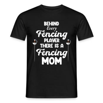 Hinter Jedem Fechtspieler Steht Eine Fechtmama - Männer T-Shirt - Schwarz - Vorne - AI Model Male 178 light (178cm)