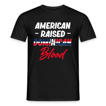 Amerikanisch Aufgezogen Dominikanisches Blut - Männer T-Shirt - Schwarz - Vorne - AI Model Male 178 light (178cm)