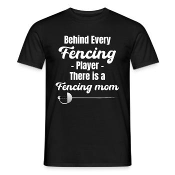 Hinter Jedem Fechtspieler Steht Eine Fechtmama - Männer T-Shirt - Schwarz - Vorne - AI Model Male 178 light (178cm)