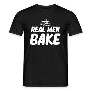 Real Men Baking Funny Baker Dad - Men's T-Shirt - black - Front - AI Model Male 178 light (178cm)