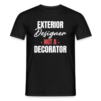 Designer d’extérieur, pas décorateur - T-shirt homme - noir - Devant - AI Model Male 178 light (178cm)