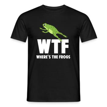 WTF Où sont les grenouilles ? Drôle - T-shirt homme - noir - Devant - AI Model Male 178 light (178cm)