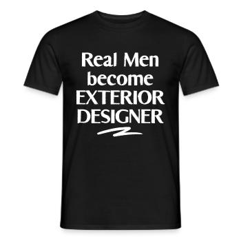 De vrais hommes deviennent des designers d’extérieur - T-shirt homme - noir - Devant - AI Model Male 178 light (178cm)