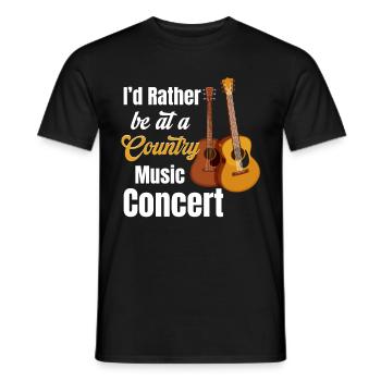 Ich Wäre Lieber Auf Einem Country-konzert - Männer T-Shirt - Schwarz - Vorne - AI Model Male 178 light (178cm)