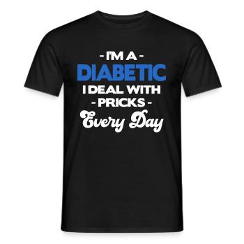 Je suis diabétique, je dois y faire face tous les jours. - T-shirt homme - noir - Devant - AI Model Male 178 light (178cm)