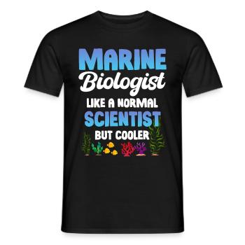 Marine biologist like a normal scientist, - Men's T-Shirt - black - Front - AI Model Male 178 light (178cm)