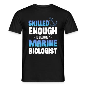 Qualified enough to become a marine biologist - Men's T-Shirt - black - Front - AI Model Male 178 light (178cm)