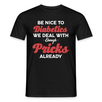Soyez gentil avec les diabétiques, nous traitons - T-shirt homme - noir - Devant - AI Model Male 178 light (178cm)