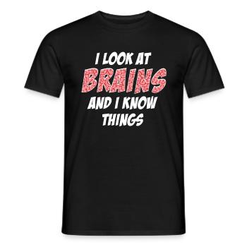 Ich Schaue Mir Gehirne An Und Weiß Lustige Dinge - Männer T-Shirt - Schwarz - Vorne - AI Model Male 178 light (178cm)