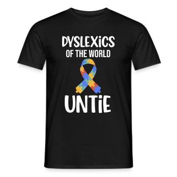 Dyslexic of the world untie spelling adhd - Men's T-Shirt - black - Front - AI Model Male 178 light (178cm)